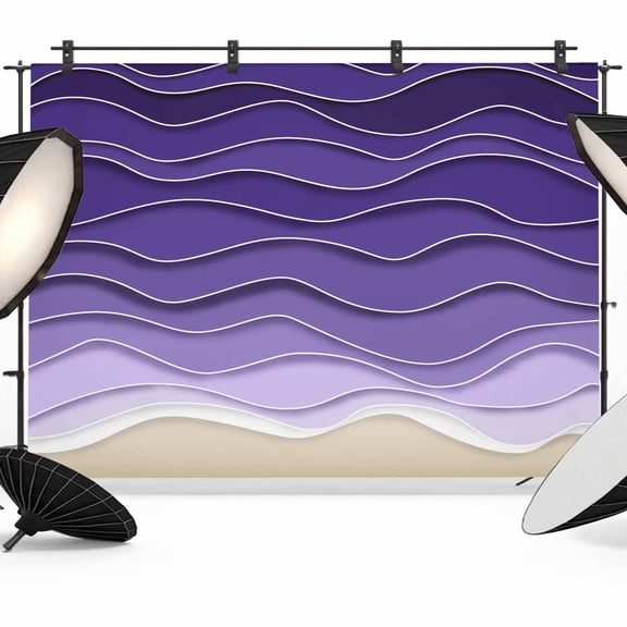 Ocean Waves Backdrop for Photography, Abstract Spray Beach Purple Brown Gradient Photo Backdrop Portrait Background Party Banner Photo Backgrounds for Studio Booth Props, 10x8ft