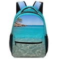 thumbnail image 1 of Ocean Waves Beach Blue Sea Backpack Durable Laptop Canvas BagsBusiness Daypack for Men Women, 1 of 6