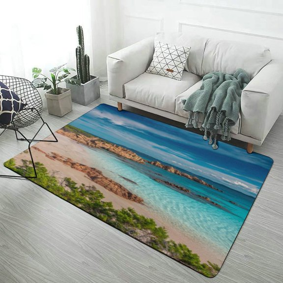 Ocean Waves Beach Blue Sea Home Decor Living Room Carpet Non-slip Hotel Lobby Floor Mat Kitchen Bedroom Entrance Doormat s