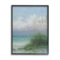 thumbnail image 1 of Ocean Waves Beach Reeds Coastal Painting Black Framed Art Print Wall Art, 1 of 7