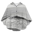 thumbnail image 1 of Ocean Waves Black White Art Blanket Oversized Wearable Hooded Blanket Warm Throw Blanket Buttons Sweatshirt For Women Men Teens Flannel, 1 of 8