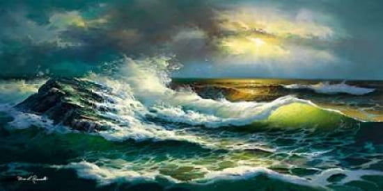 Ocean Waves Canvas Art - Diane Romanello (10 x 20)