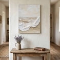 thumbnail image 1 of Ocean Waves Canvas Wall Art for Living Room Bedroom Bathroom, Abstract Coastal Beach Boho Beige White Canvas Art Wall Decor, Artwork for Walls Home Office Decor, 20"x24", 1 of 7