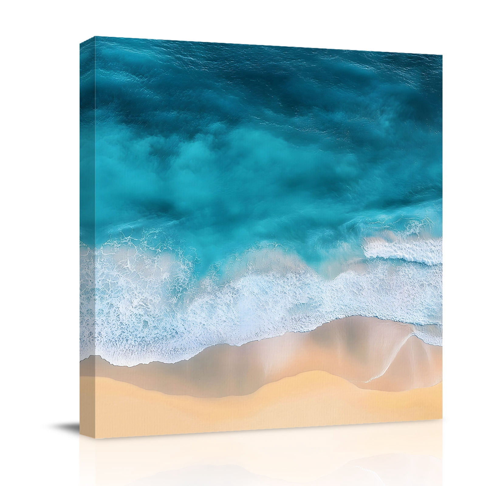 Ocean Waves Canvas Wall Art for Living Room, Summer Watercolor Ocean ...