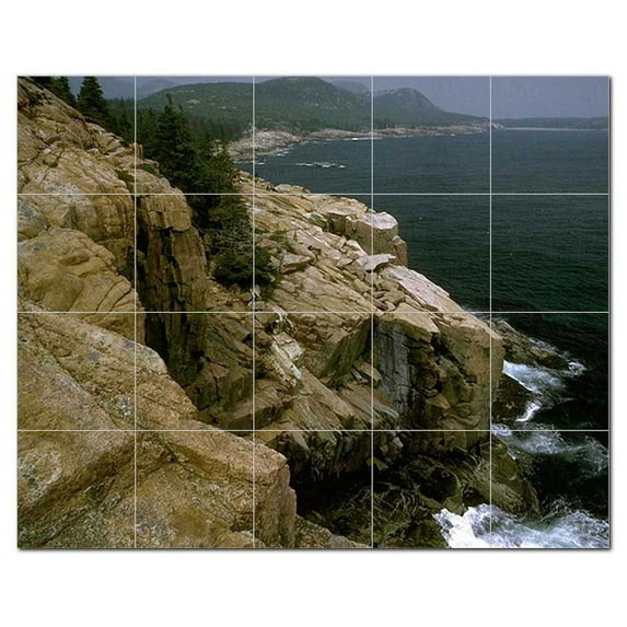 Ocean Waves Ceramic Tile Mural Kitchen Backsplash Bathroom Shower, 405678-L54