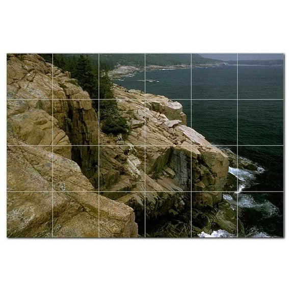 Ocean Waves Ceramic Tile Mural Kitchen Backsplash Bathroom Shower, 405678-S64