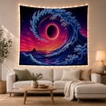 thumbnail image 1 of Ocean Waves Colossal with Wave Dynamic Motion Curling, Mystical Fantasy for Space Lovers, Galaxy Room Decor, Graduation Gift, Tapestry Wall Hanging for Bedroom and Dorm, 1 of 7