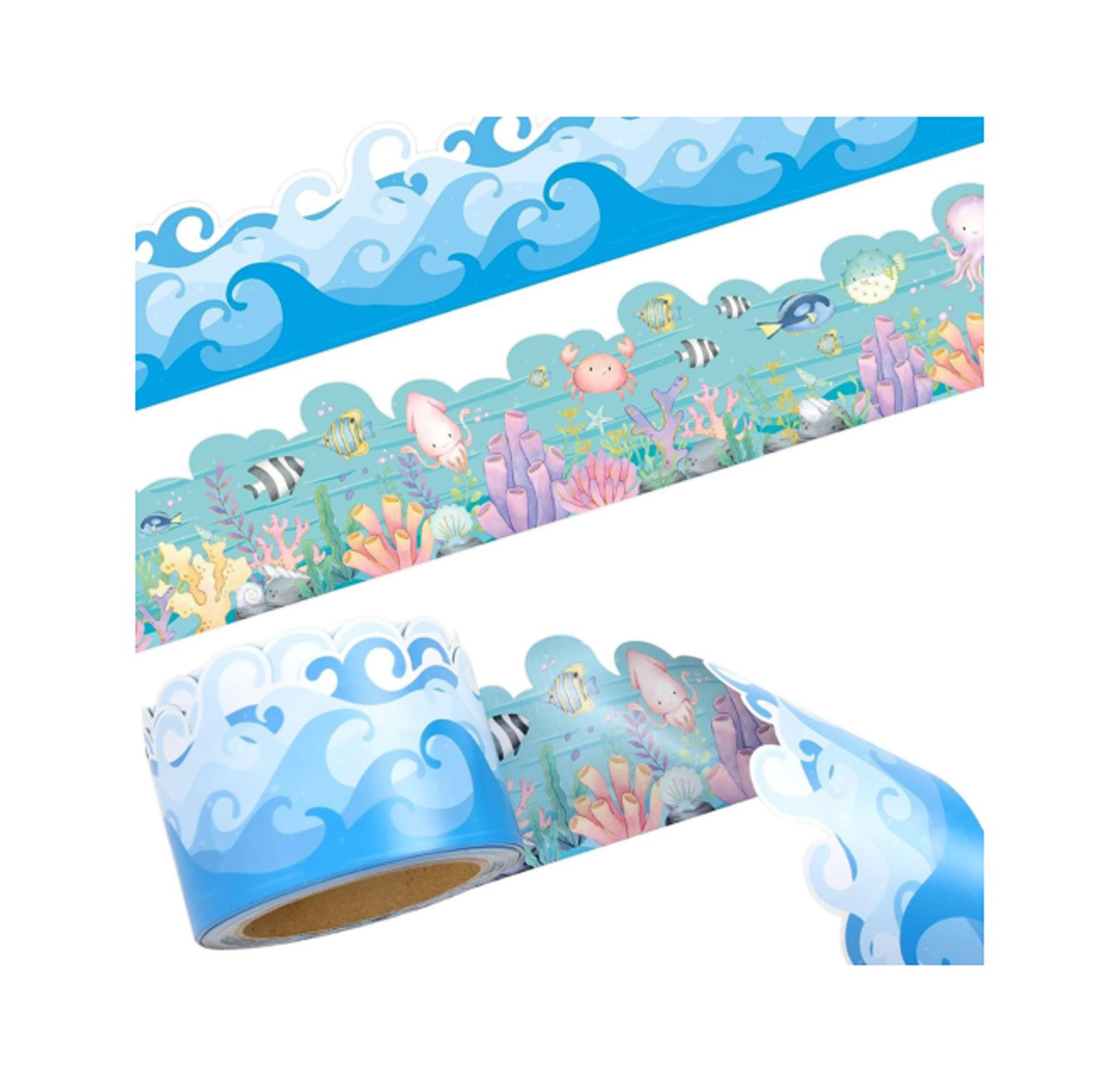 Ocean Waves DieCut Bulletin Board Border Under The Sea Decoration