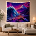 thumbnail image 1 of Ocean Waves Digital with Sunset Sunrise Massive Curling, Mystical Fantasy for Space Lovers, Galaxy Room Decor, Housewarming Gift, Tapestry Wall Hanging for Bedroom and Dorm, 1 of 7