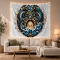 thumbnail image 1 of Ocean Waves Eastern with Dragon Main Scales Highlights, Mystical Fantasy for Space Lovers, Galaxy Room Decor, Easter Gift, Tapestry Wall Hanging for Bedroom and Dorm, 1 of 7