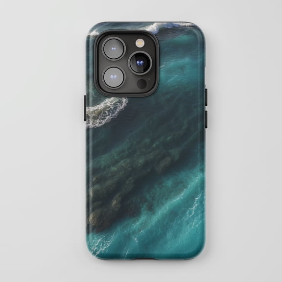 Ocean Waves For All iPhone Series Protective Phone Case Nature Landscape Blue Teal