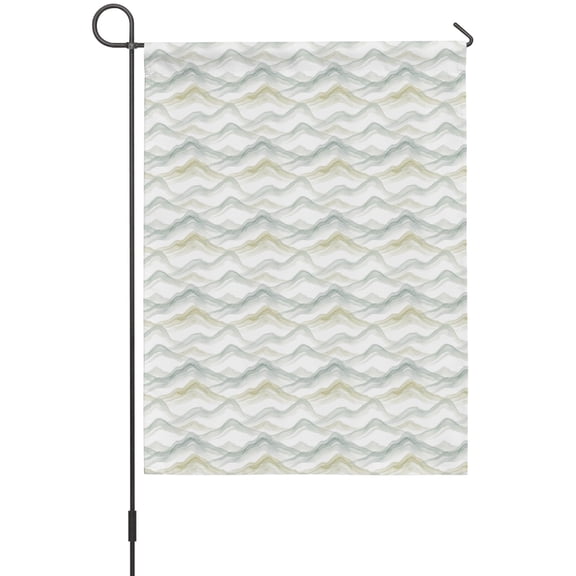 Ocean Waves Garden Flag 12 x 18 Inches, Abstract Watercolor Coastal Grey Green Blue Ocean Mist Weather Proof Outdoor Patio Flags Double Sided Small Garden Decoration for Yard Outside Home