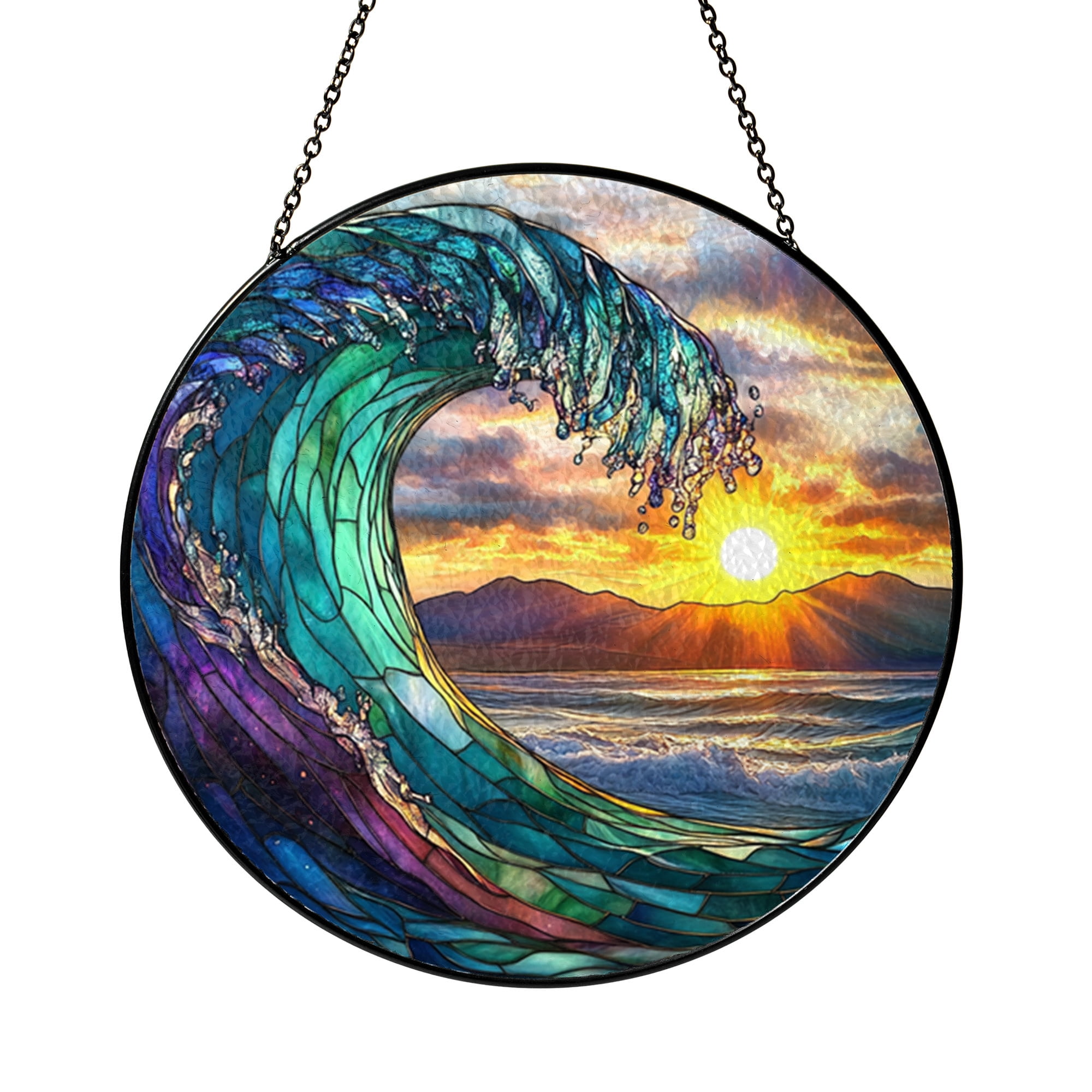 Ocean Waves Iron On Patch Tropical Island and Fish Applique for Jackets Vests and Clothes
