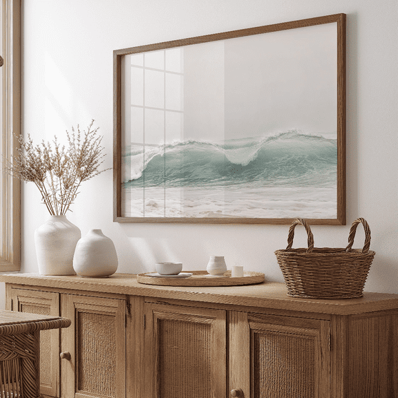 Ocean Waves Modern Coastal Summer Poster, Poster Home Decor , Poster Print Only