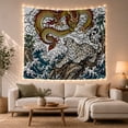thumbnail image 1 of Ocean Waves Mythical with Dynamic Dragon Flame Like, Mystical Fantasy for Space Lovers, Galaxy Room Decor, Mother'S Day Gift, Tapestry Wall Hanging for Bedroom and Dorm, 1 of 7