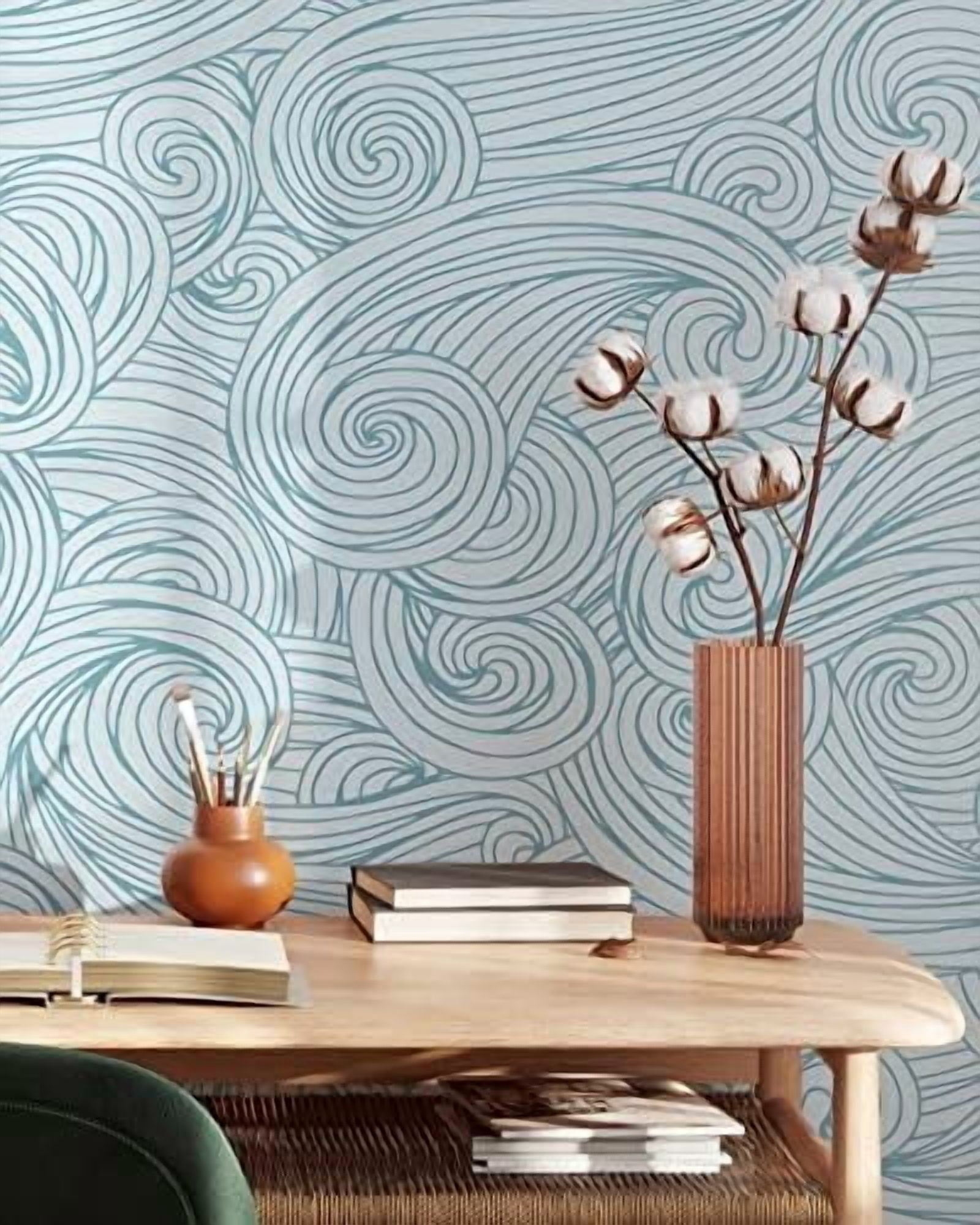 Ocean Waves Peel and Stick Wallpaper | Removable Self Adhesive Waves ...