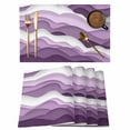 thumbnail image 1 of Ocean Waves Placemats Set of 4, Purple White Wave Non-Slip Place Mats Washable Table Mats for Kitchen Dining Table Decorations Indoor/Outdoor, 1 of 9