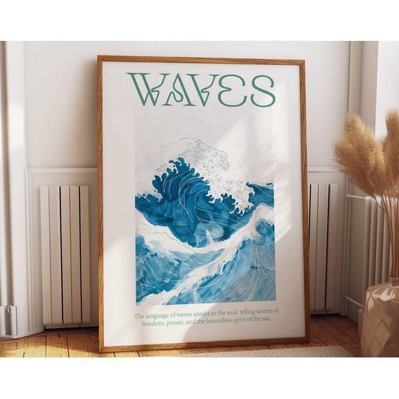 Ocean Waves Poster - Majestic Sea Power Print - Coastal Serenity For Ocean Lovers And Home Interiors Wall Art, Modern Wall Decor, 12x18 UNFRAMED