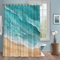 thumbnail image 1 of Ocean Waves Shower Curtains for Bathroom, Abstract Gradient Yellow Turquoise Waves Beach Washable Fabric Shower Curtain with Hooks Waterproof Bathroom Decor Sets, 54 x 78 Inches, 1 of 9
