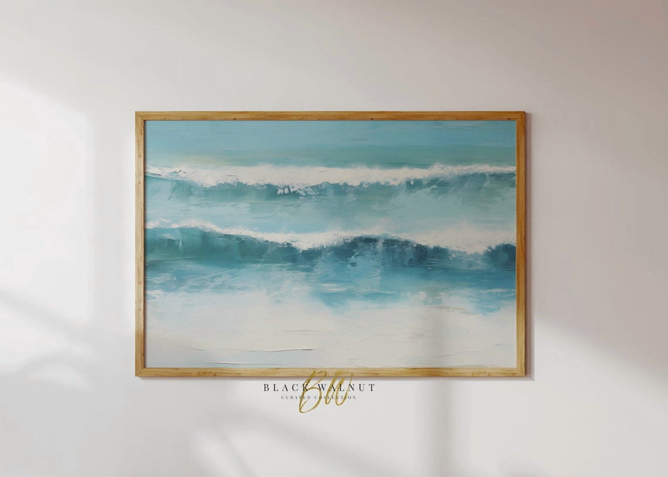 Ocean Waves Wall Art Print, Coastal Aesthetic, Abstract Beach House ...