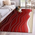 thumbnail image 1 of Ocean Waves Washable Area Rugs 2.7'x5', Abstract Spray Beach Low Pile Throw Living Room Rug Non-Slip Sturdy Edge Binding Carpet for Indoor Entryway Bedside Kitchen, 1 of 9