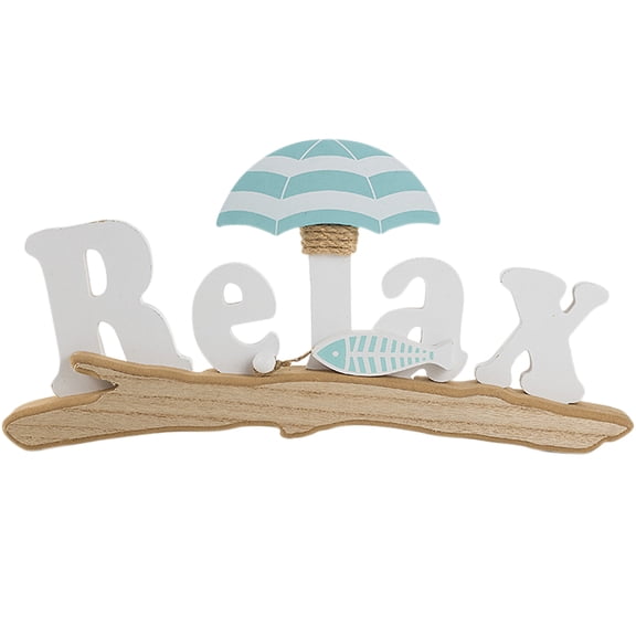 AURARMLET Modern Retro Combination Beach Sign Multi 1Pack 15.4X7.5X1.2In Wood