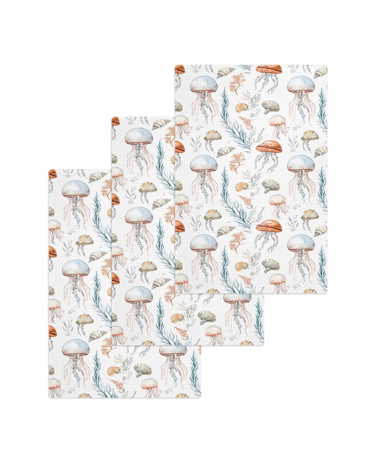 Jellyfish Beach Towel - Microfiber, Sand-Free, Quick Dry, 52x32 Inch, Blue Purple Ocean Design