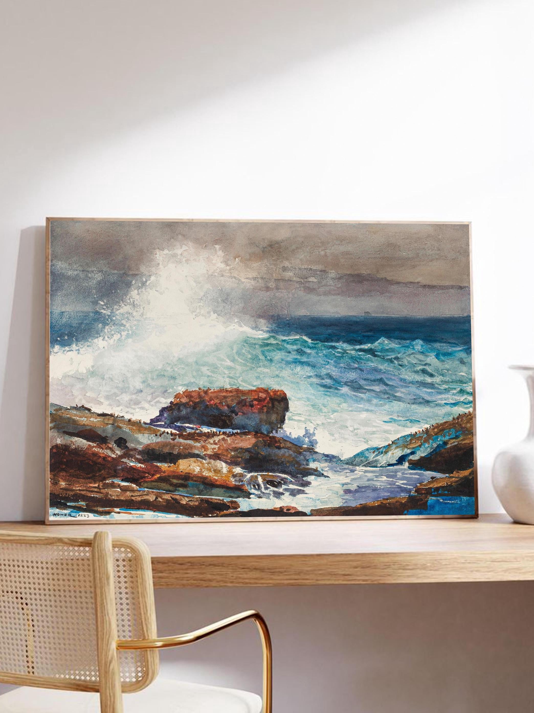 Ocean Winslow Homer Incoming Tide Scarboro Maine Wave Poster , Poster ...