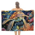thumbnail image 1 of Ocean World Turtle Oversized -Washed Lightweight Quick Dry Beach Towels - 32"x63", 1 of 7