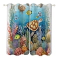thumbnail image 1 of Ocean World Turtle Window Curtain Panels Grommet Blackout Curtains Blackout Curtains for Living Room, 1 of 7