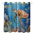 thumbnail image 1 of Ocean World Turtle Window Curtain Panels Grommet Blackout Curtains Blackout Curtains for Living Room, 1 of 7