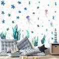 thumbnail image 1 of Ocean World seaweed decals, ocean fish stickers, jellyfish wall stickers Transparent decal Peel and Stick Removable Wall Stickers for Living Room Bedroom TV Wall, 1 of 7