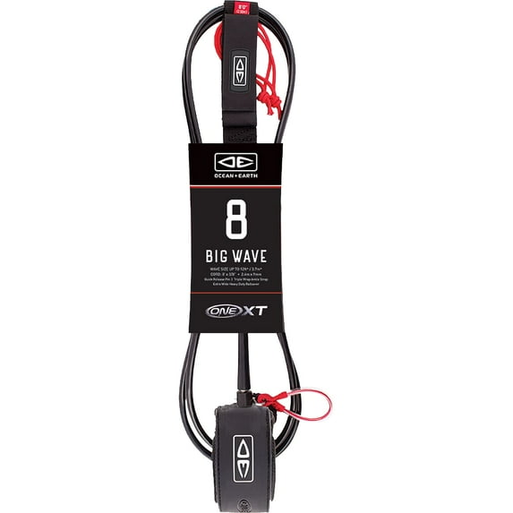 Ocean and Earth One XT Big Wave Pin Release Leash 8' Black
