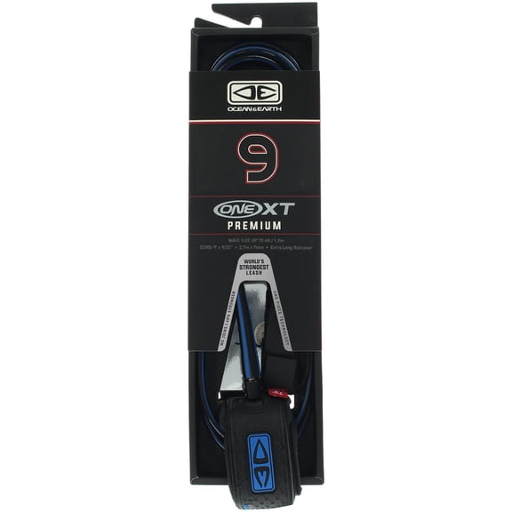 Ocean and Earth One XT Longboard Premium Leash 9' Blue