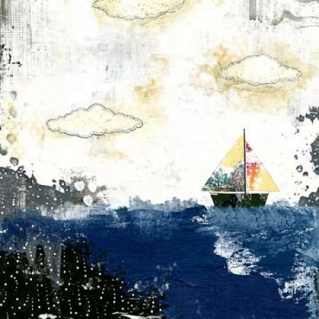 Ocean and Sailboat Canvas Art - Sarah Ogren (24 x 24)
