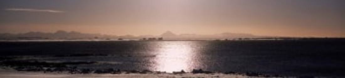 Ocean at dusk Bessastadir Iceland Canvas Art - Panoramic Images (22 x 5)