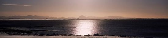 Ocean at dusk Bessastadir Iceland Canvas Art - Panoramic Images (44 x 10)