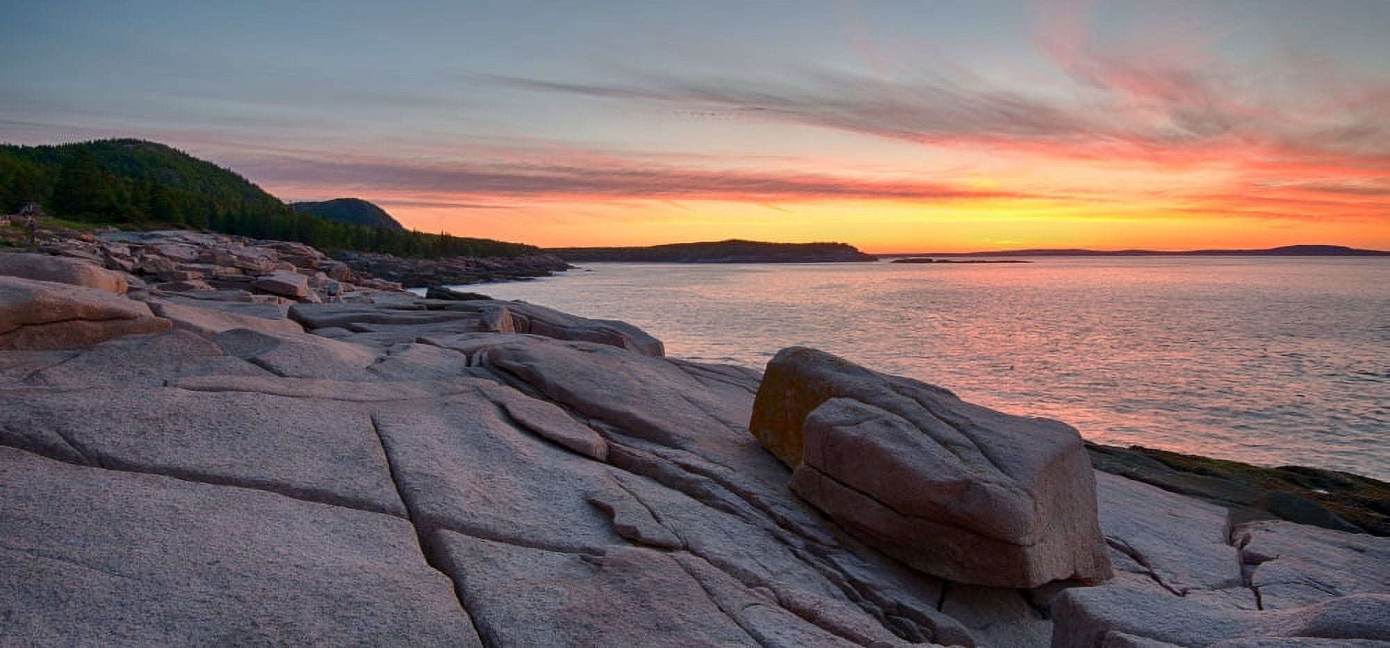 Ocean at sunrise Acadia National Park Maine USA Canvas Art - Panoramic Images (27 x 9)