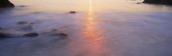 Ocean at sunset Canvas Art - Panoramic Images (36 x 12)