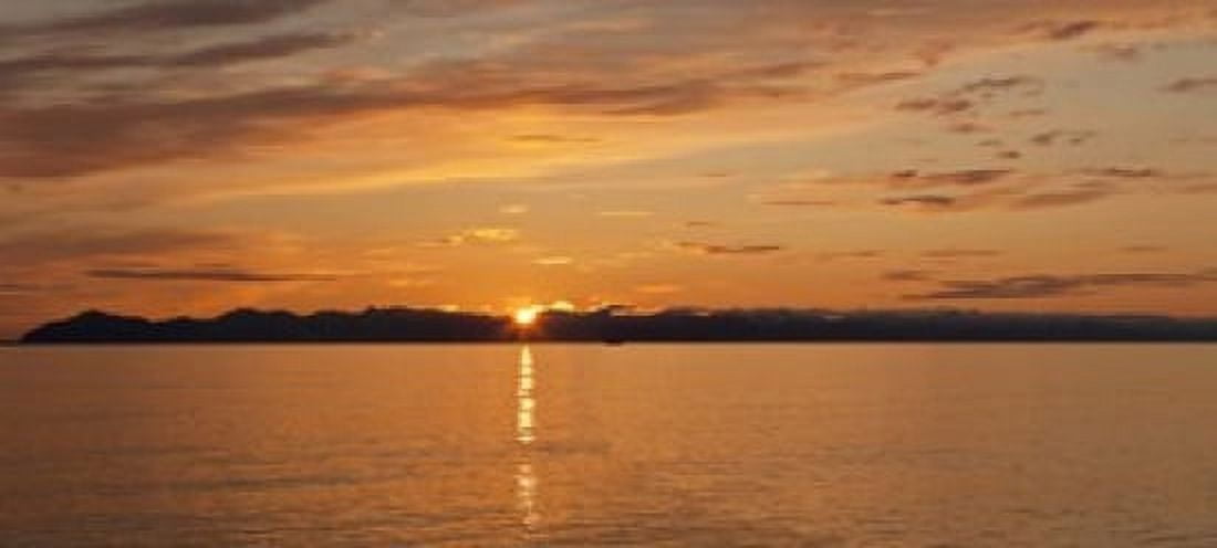 Ocean at sunset Inside Passage Alaska USA Canvas Art - Panoramic Images (15 x 7)
