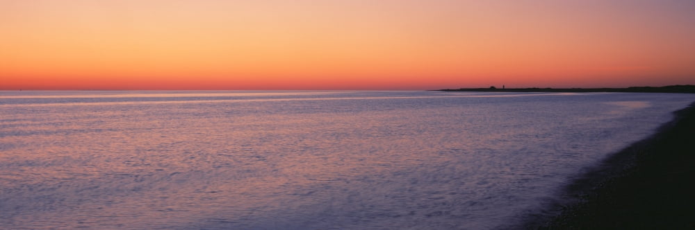 Ocean at sunset Provincetown Cape Cod Barnstable County Massachusetts USA Canvas Art - Panoramic Images (6 x 18)