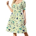 thumbnail image 1 of Ocean in Yellow Sleeveless Dress summer clothes elegant women's sets dress, 1 of 7