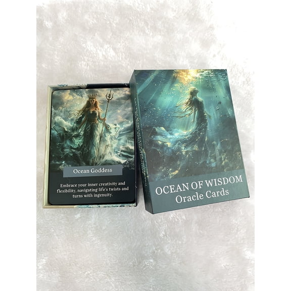 Ocean of Wisdom Oracle Cards, Tarot Cards Big Size, Fortune Telling Toys, Mysterious Sea Taro, Prophecy Oracle Deck, 46-Cards