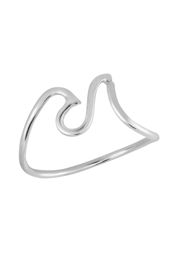 Ocean's Beauty Exciting Double Wave Sterling Silver Ring-8