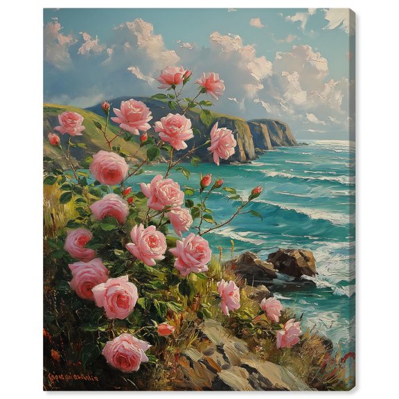 Ocean's Edge Flora Canvas Vivid Coastal Art by Art Remedy, Gallery Wrapped, 20" x 24"