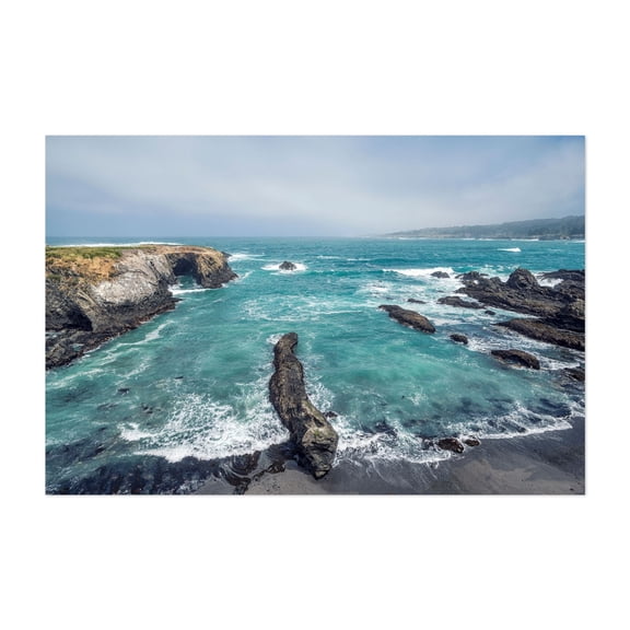 Ocean's Edge Serenity - Mendocino California Photography Ocean Coast Waves Beach Scenic Nature Landscape Unframed Wall Art Print 32 x 48 inches