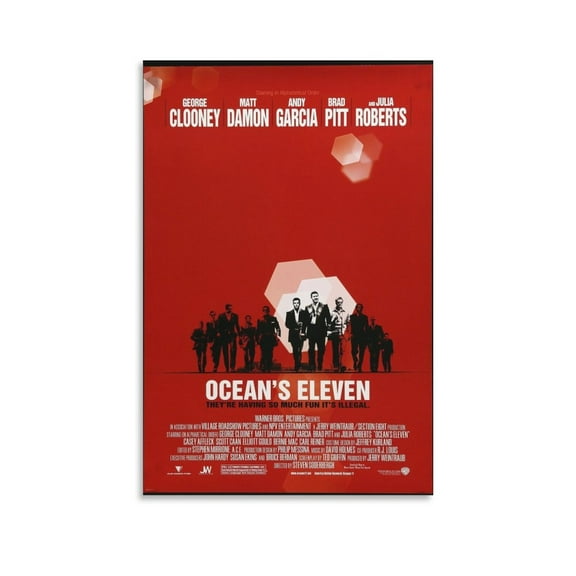 Ocean's Eleven Poster Movie Picture Print Wall Art Poster Painting Canvas Posters Artworks Gift Room Aesthetic 24x36inch(60x90cm)