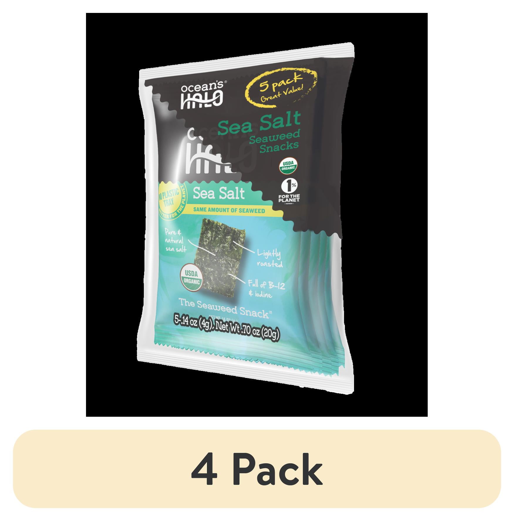 (4 pack) Ocean's Halo, 5pk Seaweed Snack, Healthy Snacks, Sea Salt