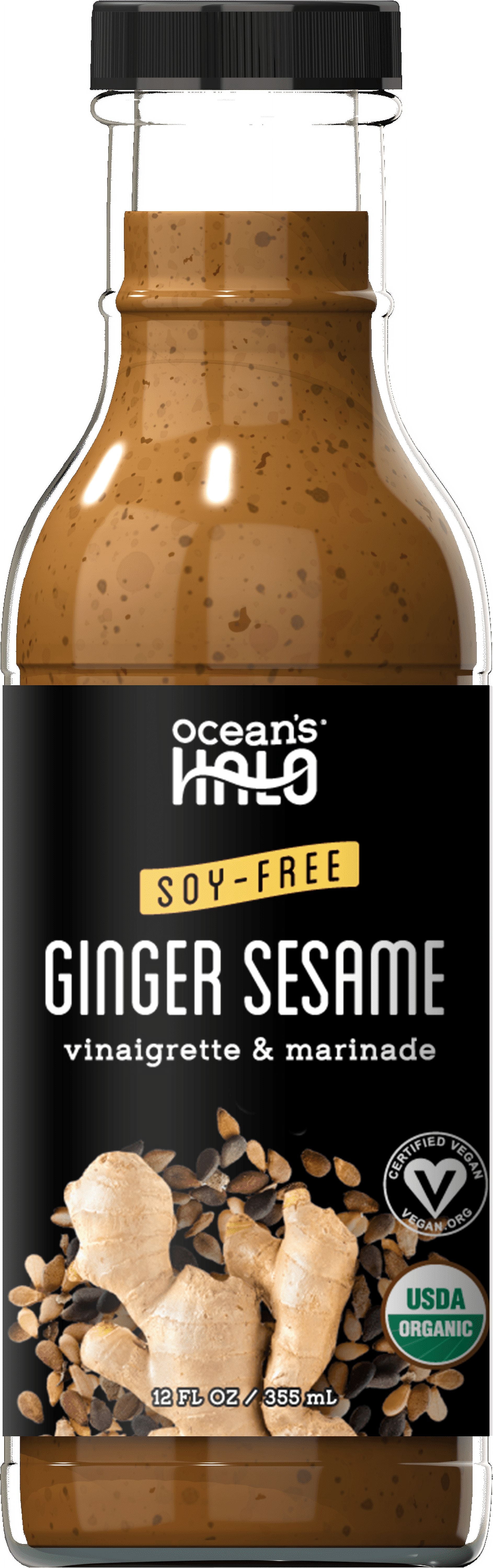 Ocean's Halo Ginger Sesame Vinaigrette & Marinade - Organic, Vegan, Soy-free, 12 oz (2 Pack)