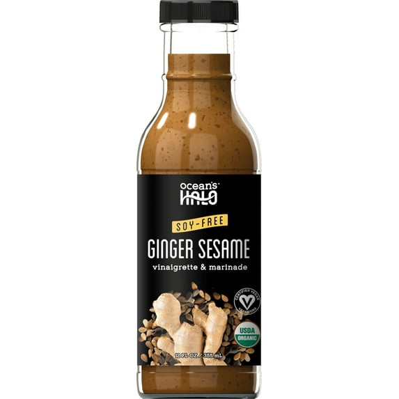 Ocean's Halo Ginger Sesame Vinaigrette & Marinade - Organic, Vegan, Soy-free, 12 oz (2 Pack)